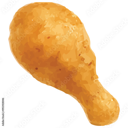 Crispy Fried Chicken Drumstick Fast Food Snack Golden Crunchy Meal Illustration