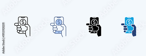 Digital Payment Multiple Icon Illustration Vector
