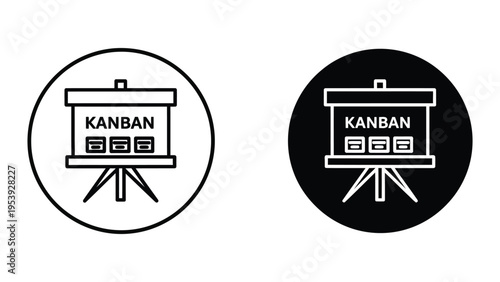 Kanban board icons, vector illustration, flat design