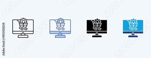 Online Marketplace Multiple Icon Illustration Vector
