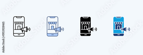 Digital Market Multiple Icon Illustration Vector