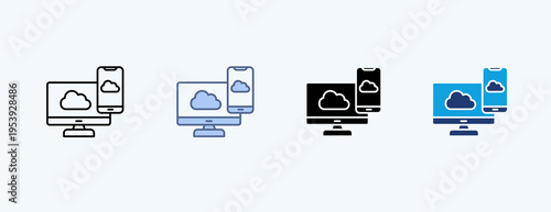 Online Platform Multiple Icon Illustration Vector