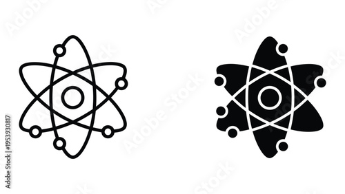 atom symbols vector illustration, flat design atomic structures