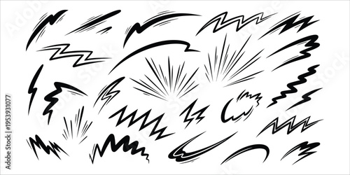 Abstract expressionist art piece with dynamic black lines