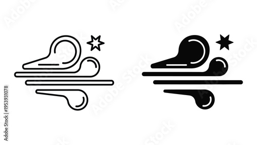 cloud and star vector illustration, flat design