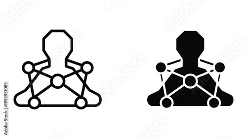 connected people network vector illustration, flat design