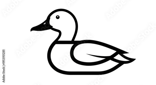 Elegant Duck Illustration - A Simple Black and White Design.