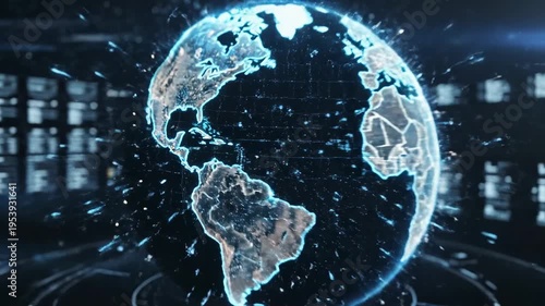 Digital holographic globe with network connection points