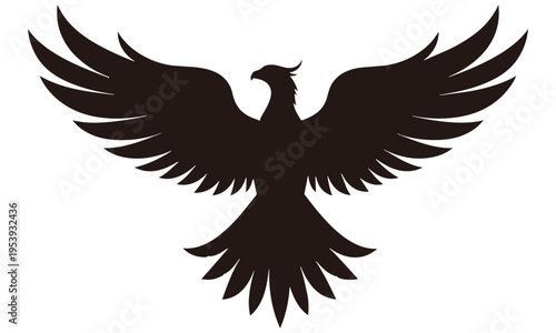 翼を広げた美しい鳥のシルエット