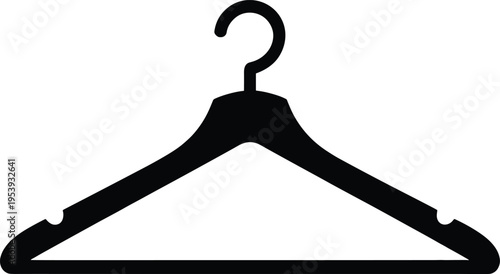 A black silhouette of a clothes hanger