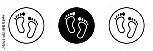 Web Icons Set Featuring Feet Flat Design Pictograms Footprint Pedestrian Human Leg Vector Illustration