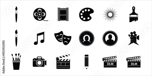 Collection of art and film related icons