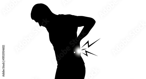 Person experiencing lower back pain.