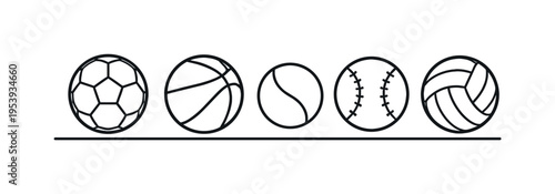 Popular sports balls representing global athletic activities enjoyed for competition, fitness, and recreational play in modern sports culture, a soccer ball with panel pattern, a