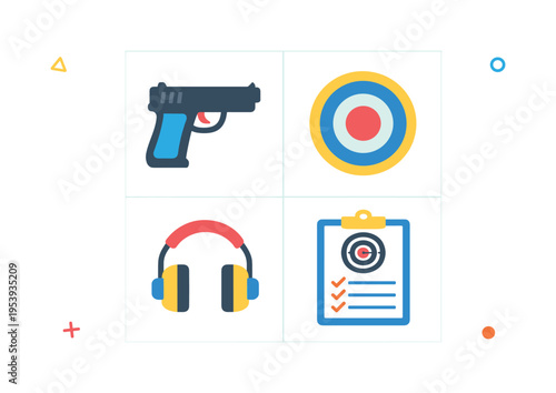 Sport shooting practice and precision training workflow supporting focus development and controlled performance improvement in regulated recreational range environments, four