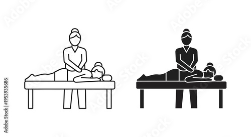 Massage therapy and spa treatments illustration.