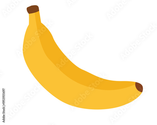 Vibrant Yellow Banana Isolated on White Background for Fresh Fruit Themes