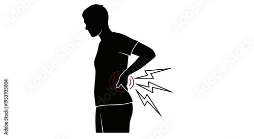 Man experiencing lower back pain.