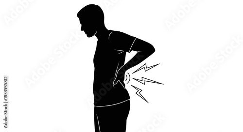 person experiencing lower back pain.