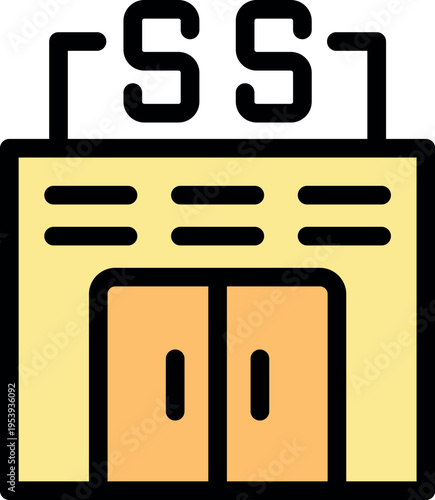 Self storage building with closed doors, providing secure and convenient storage solutions