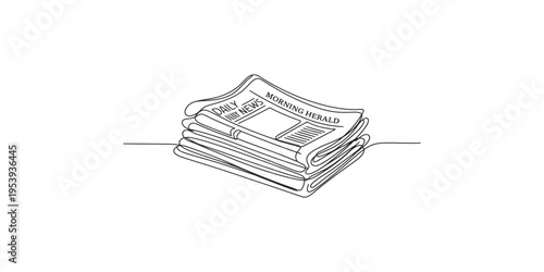 A stack of newspapers with a morning herald on top newspaper daily news print media