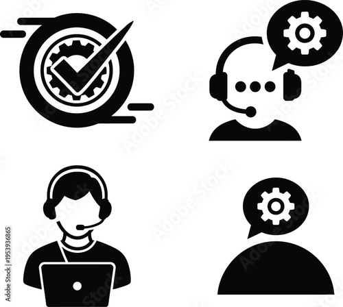 Customer support and service icons