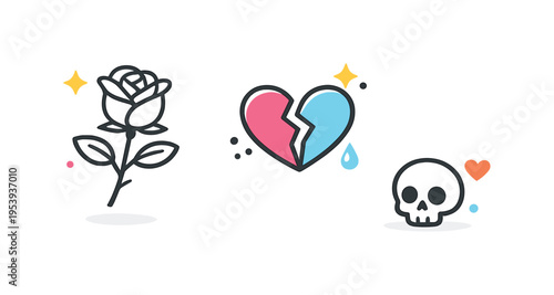 Youth lifestyle branding and alternative fashion inspiration in urban creative scenes highlighting trend awareness and personal narrative building through graphic symbolism, three