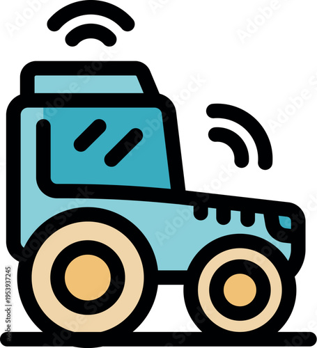 Modern tractor with wireless communication, symbolizing automation and data driven agriculture