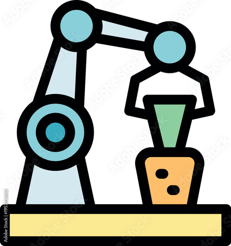 Robotic arm picking a carrot, representing automation, innovation, and technology in modern agriculture and smart farming