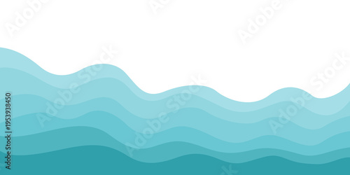 Canvas Print Abstract background with dynamic wavy shapes and gradient blue colors mimicking