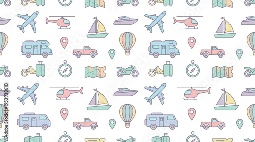 Travel journey planning and active commuting routine with playful transport exploration mood