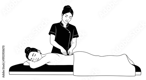 Woman receiving a professional massage therapy.