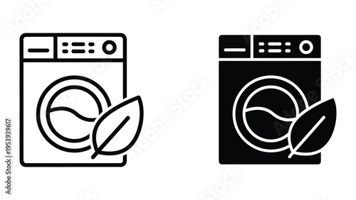 washing machine and dryer set flat design vector illustration