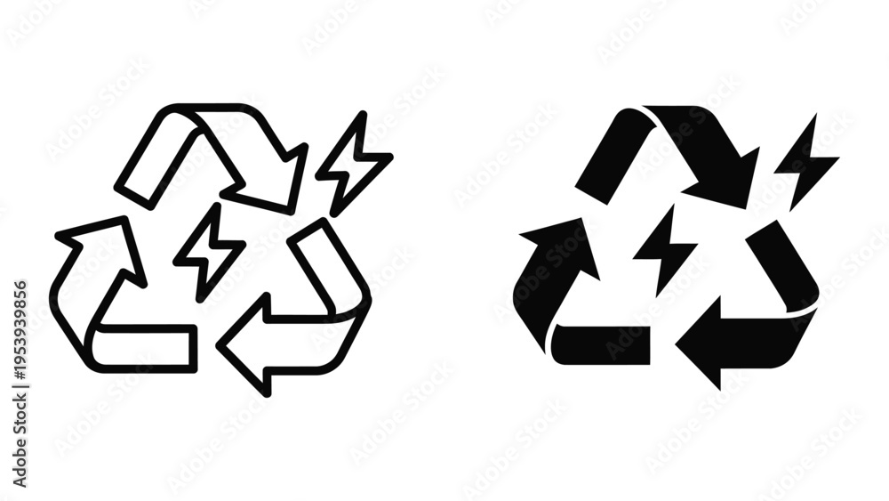 Obraz premium recycling arrows loop cycle symbol flat design vector illustration