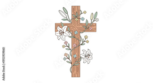 Minimalist Botanical Cross