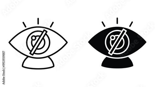 black and white eyes with line through pupil vector illustration
