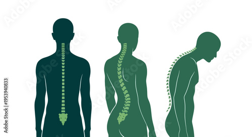 Human spine and posture illustrations.