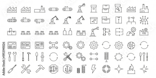 Various science and industry icons are shown in a collection.