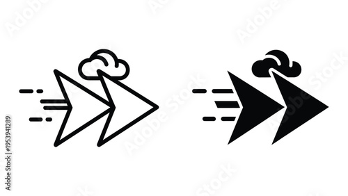 monochrome brain arrows decision making process flat design vector illustration