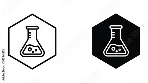 laboratory flask in warning hazard sign vector illustration flat design