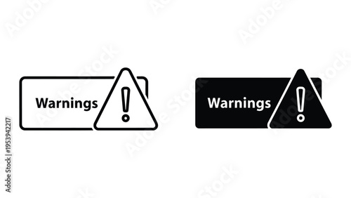 Warning signs with exclamation marks vector illustration