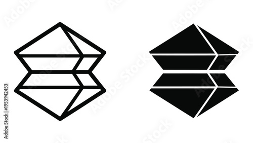 3d geometric diamond shapes with stripes flat design vector illustration