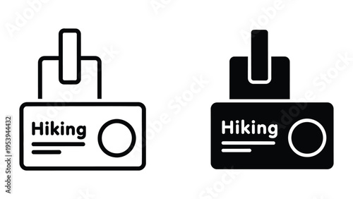 Hiking badges vector illustration, flat design