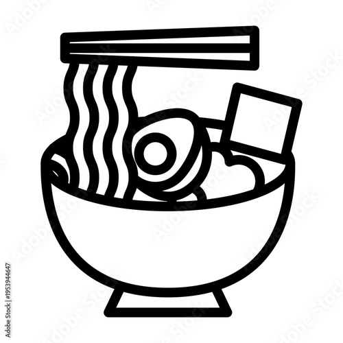 Ramen Vector Line Icon Design