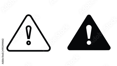 Warning signs with exclamation marks vector illustration