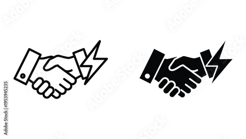 handshake agreement success partnership flat design vector illustration