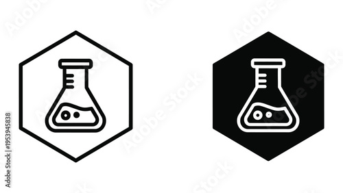 chemistry lab beaker icons vector illustration