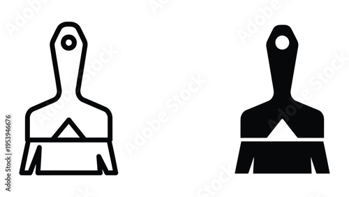 black and white paintbrushes vector illustration