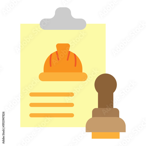 Work Permit Vector Flat Icon Design
