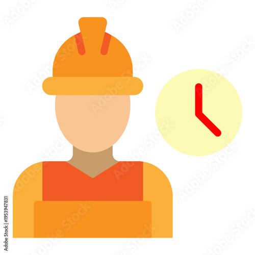 Overtime Vector Flat Icon Design